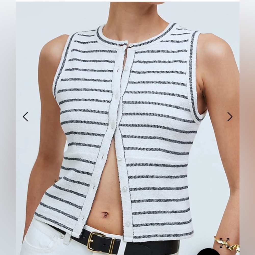 NWOT Madewell Split-Crewneck Cardigan Tank- medium